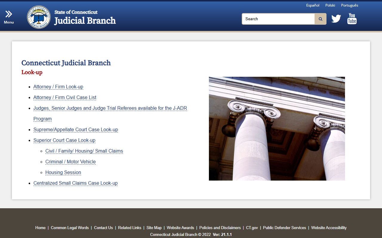 Connecticut Connecticut recent bookings records screenshot